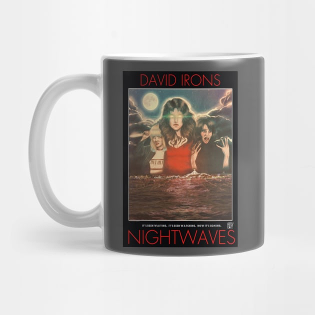 Night Waves Roxi Drive horror novel synthwave T-Shirt Mizucat by David Irons Writer: Horror Tees!